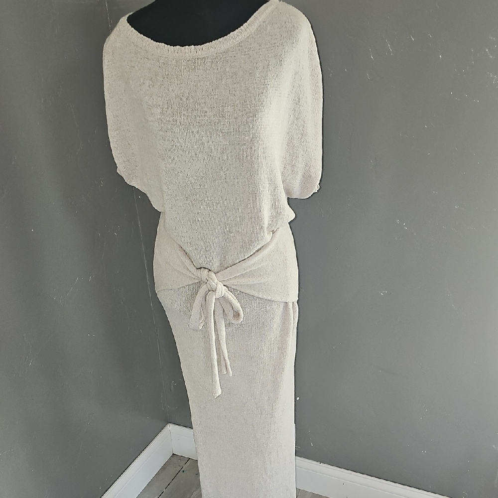 Elegant Cream Knit Dress